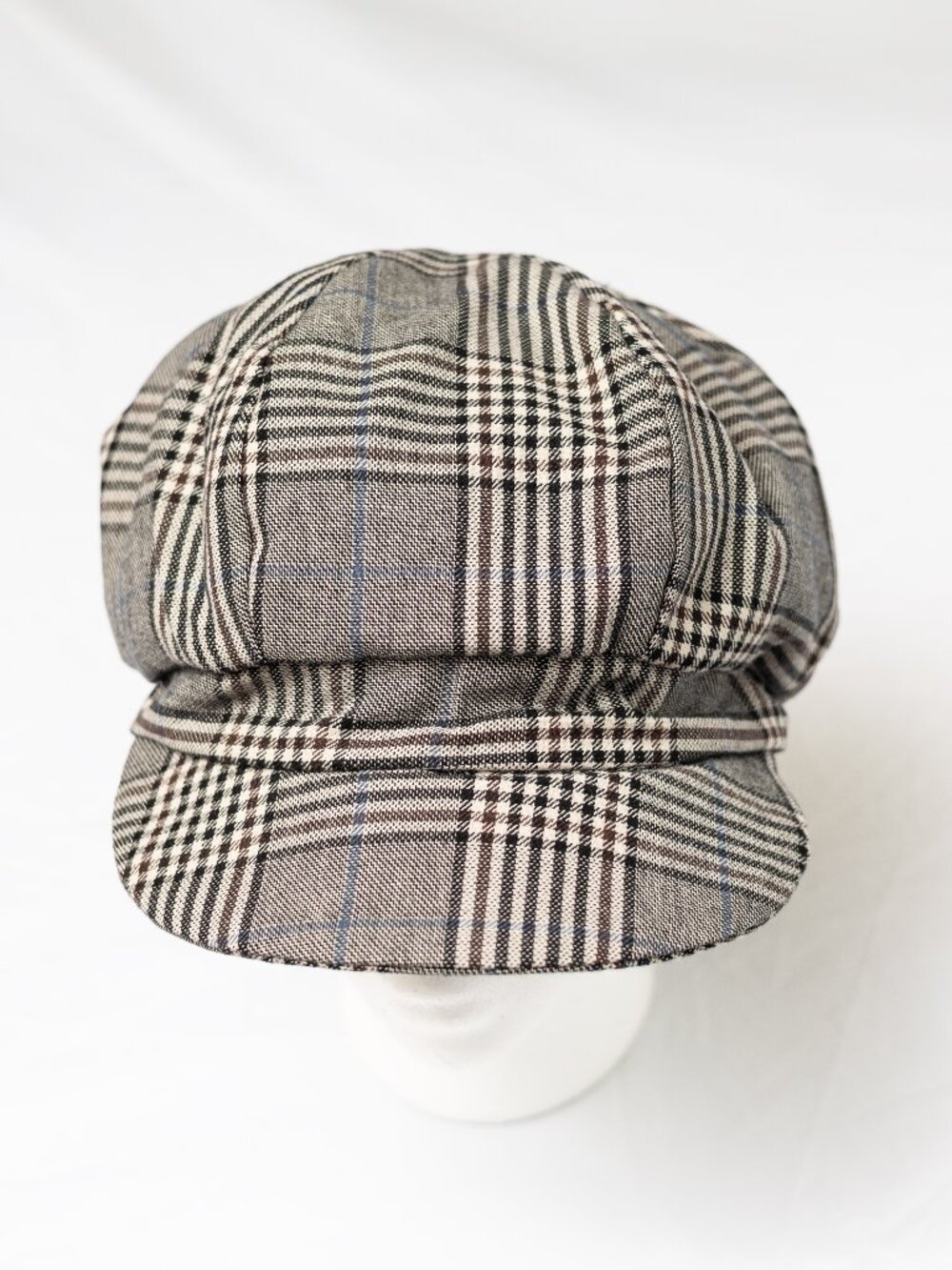 Upcycled Ladies Plaid Newsboy Newsie Cabbie Baker Paperboy Hat